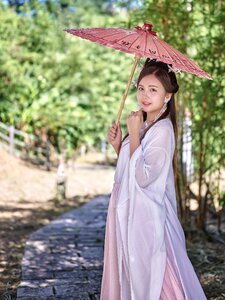 Woman girl portrait parasol photo