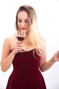 Woman girl portrait wine photo