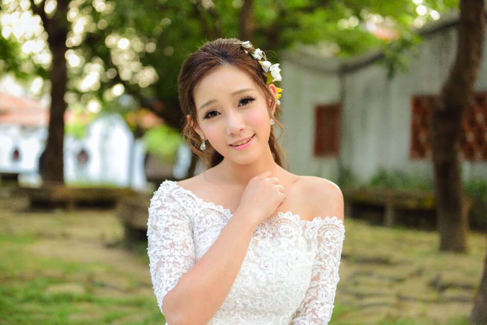 Woman girl wedding dress