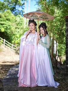 Women girls portrait parasol