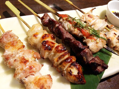 Yakitori skewered chicken