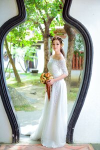 Woman girl wedding dress