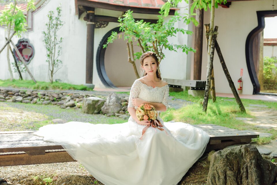 Woman girl wedding dress