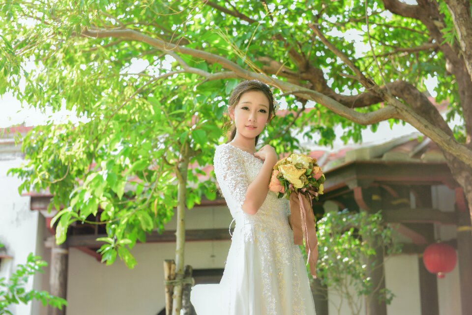 Woman girl wedding dress