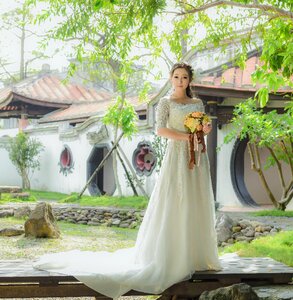 Woman girl wedding dress