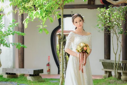 Woman girl wedding dress