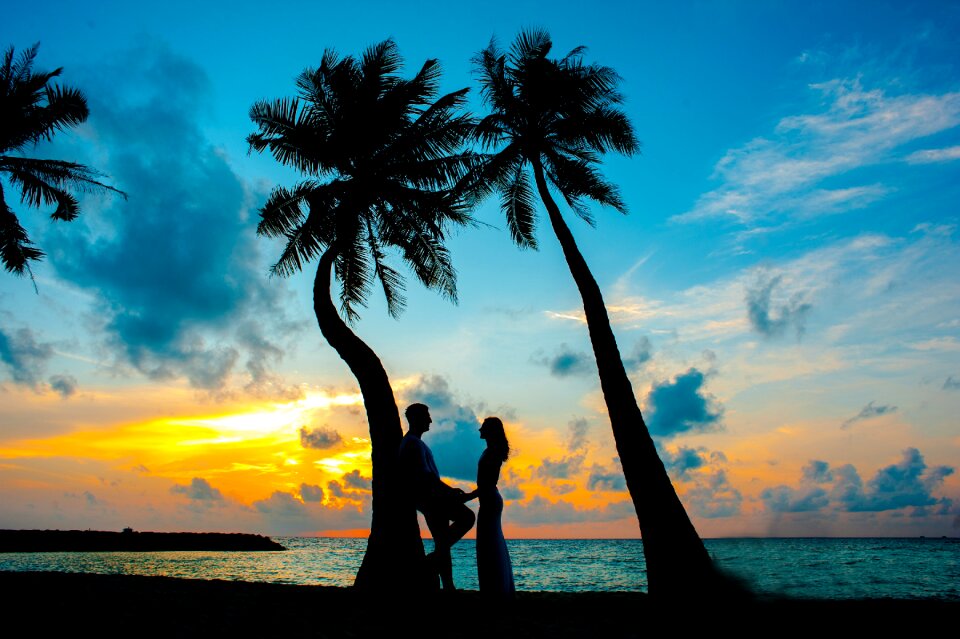 Sunset beach couple
