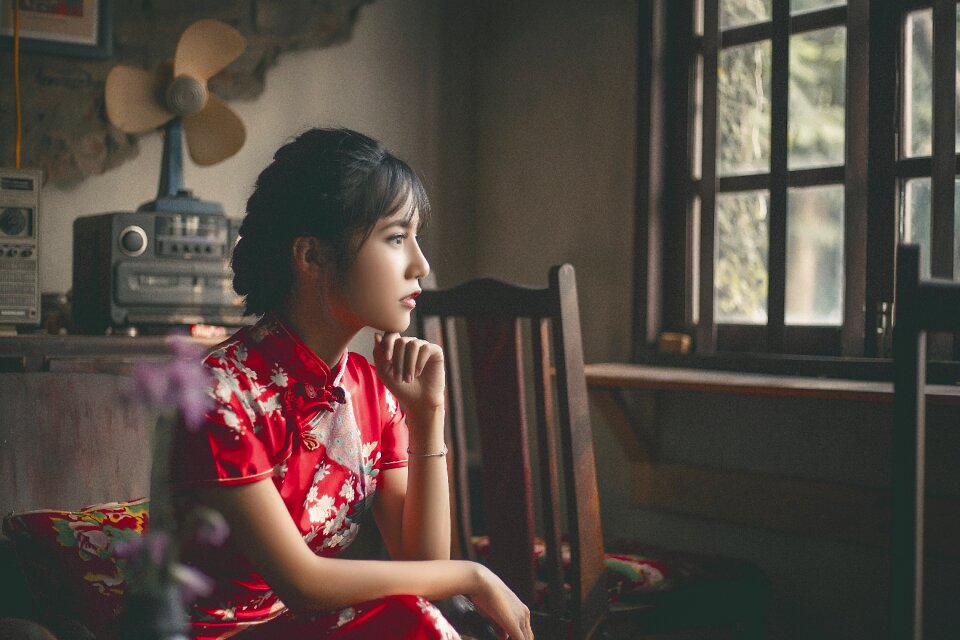 Woman girl cheongsam