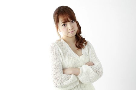 Woman girl portrait angry