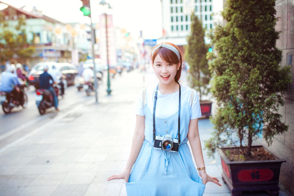 Woman girl portrait camera