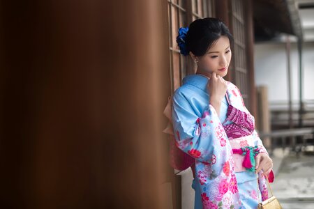 Woman girl portrait kimono