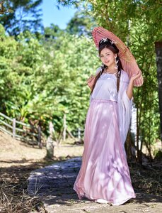 Woman girl portrait parasol photo