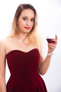 Woman girl portrait wine photo