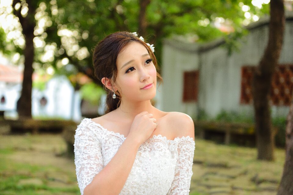 Woman girl wedding dress