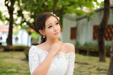 Woman girl wedding dress photo