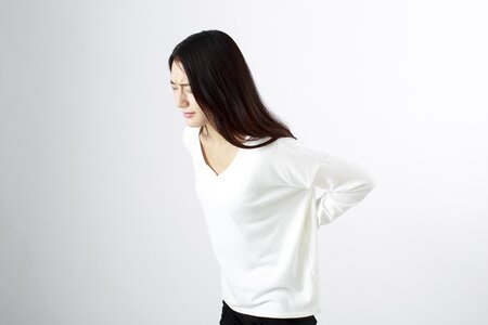 Woman low back pain