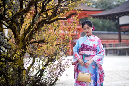 Woman girl portrait kimono