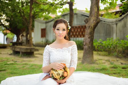 Woman girl wedding dress photo