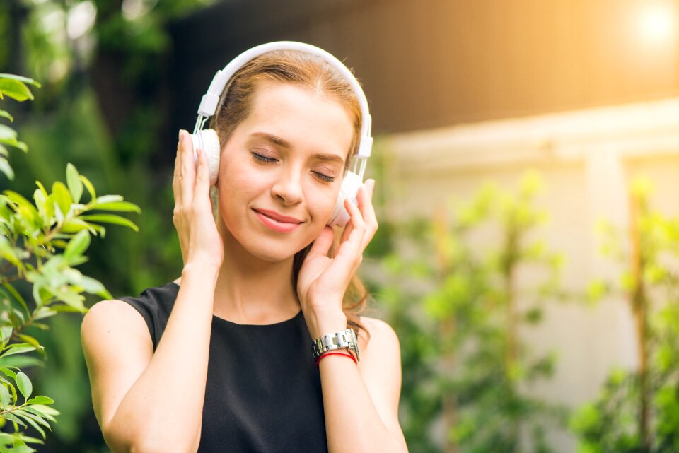Woman listening music