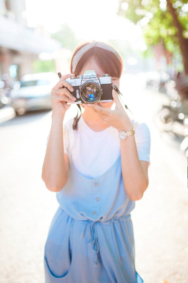 Woman girl portrait camera