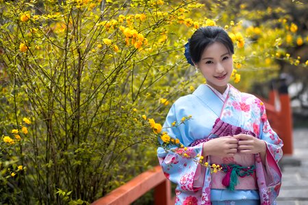 Woman girl portrait kimono