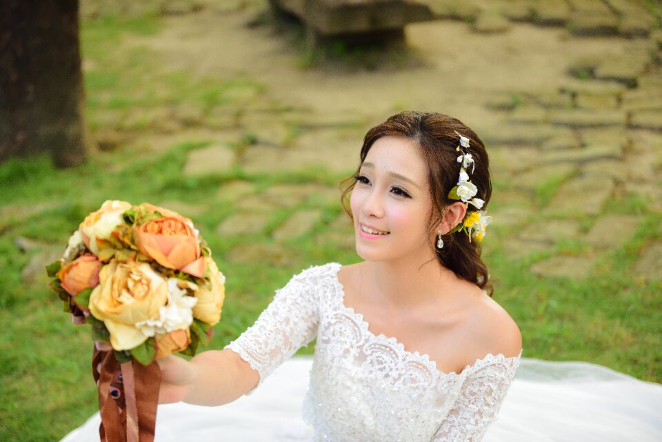 Woman girl wedding dress photo