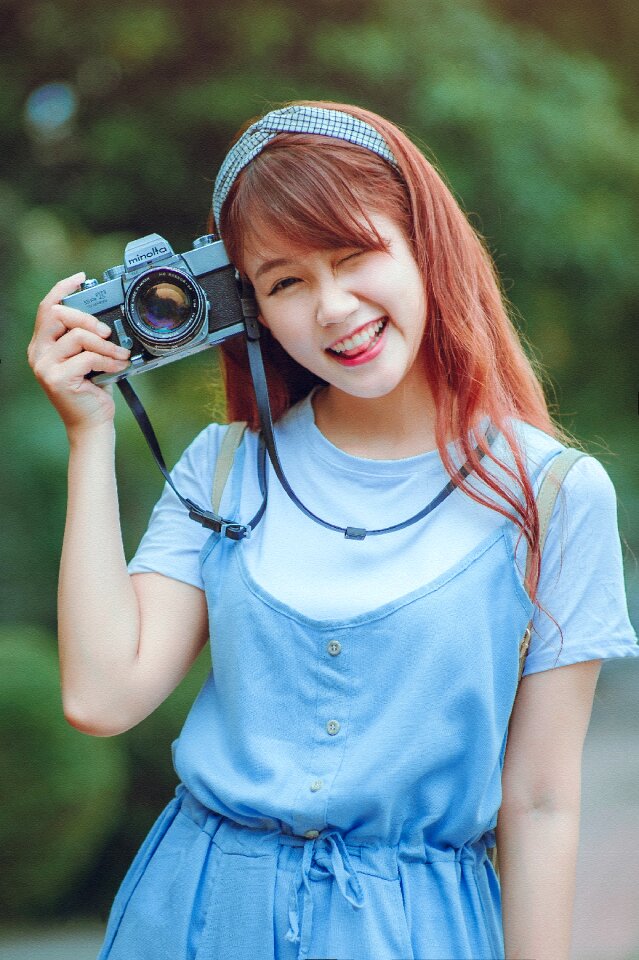 Woman girl portrait camera