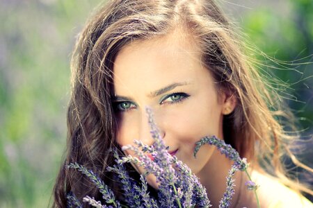Woman girl portrait lavender