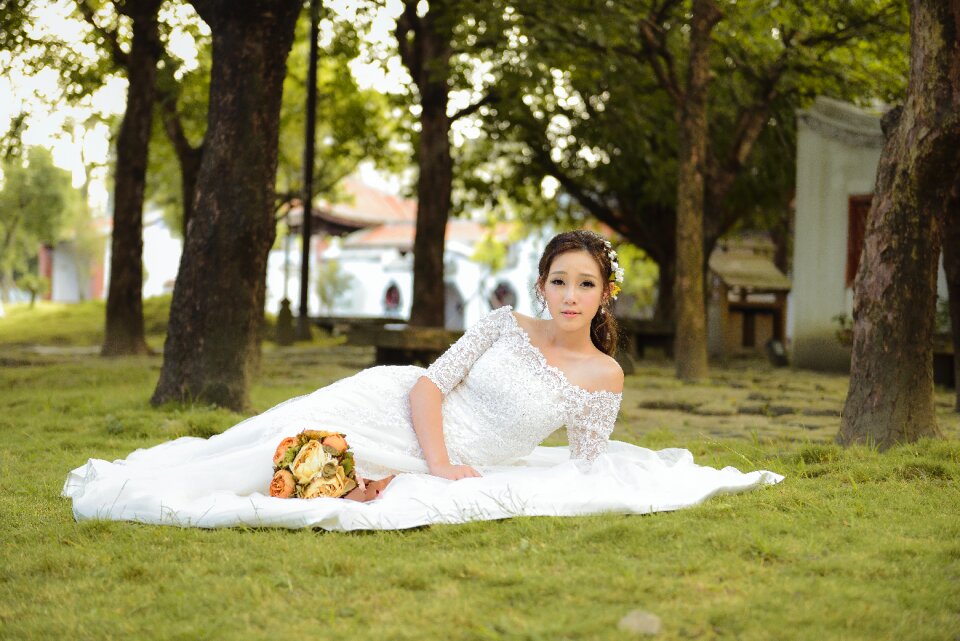 Woman girl wedding dress