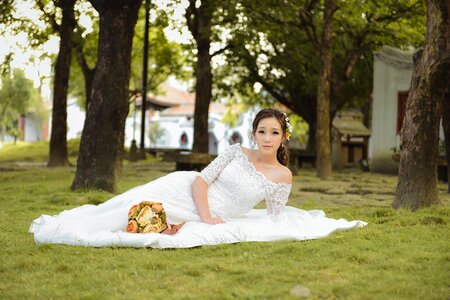 Woman girl wedding dress photo