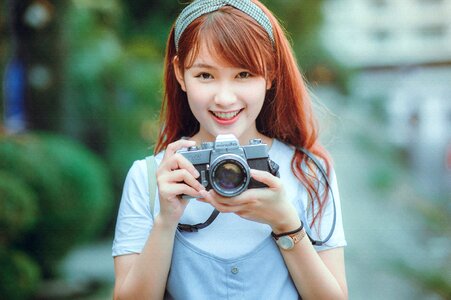 Woman girl portrait camera