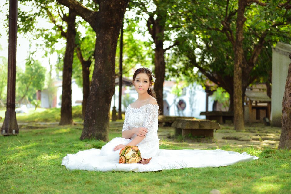 Woman girl wedding dress