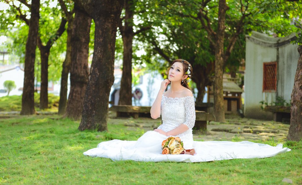 Woman girl wedding dress