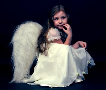 Angel little girl photo
