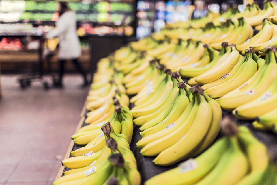 Banana fruits supermarket