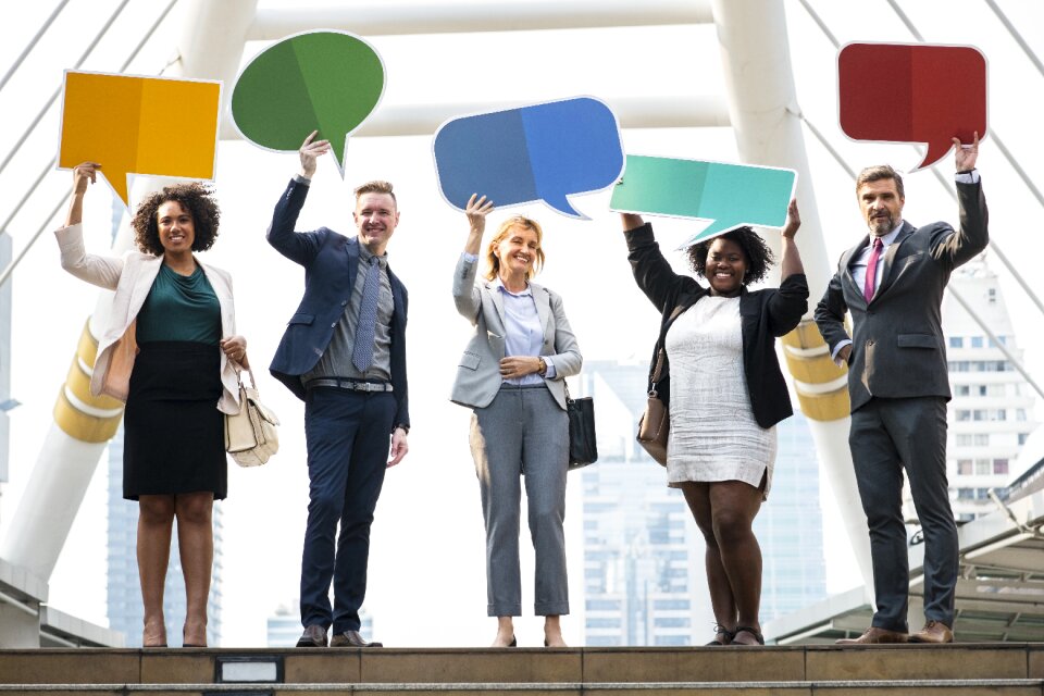 Business team speech bubble