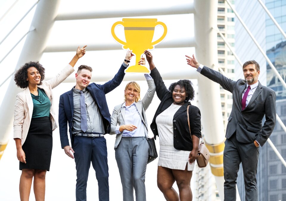 Business team trophy