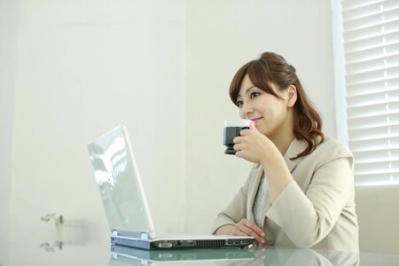 Business woman coffee