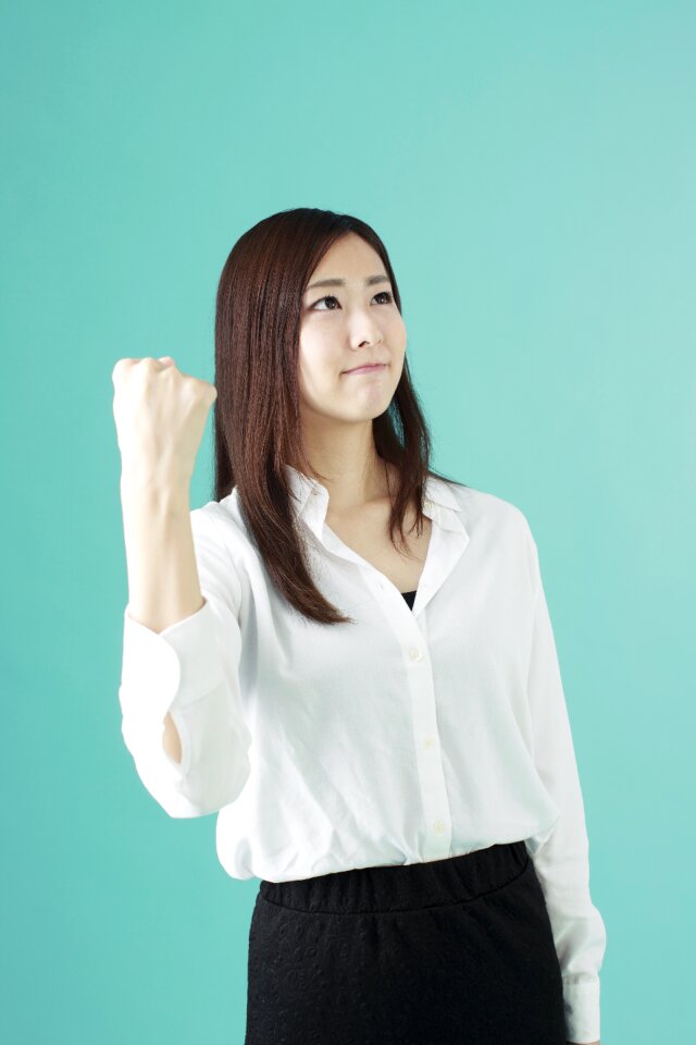 Business woman fist pump