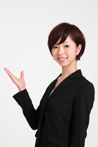 Business woman introduce photo