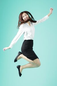 Business woman jump photo