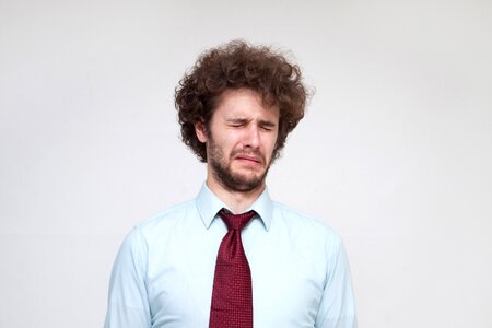 Businessman crying