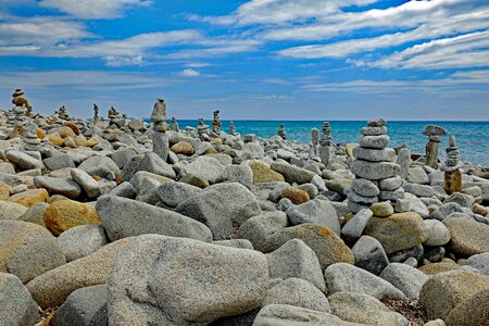Cairn stones coast photo