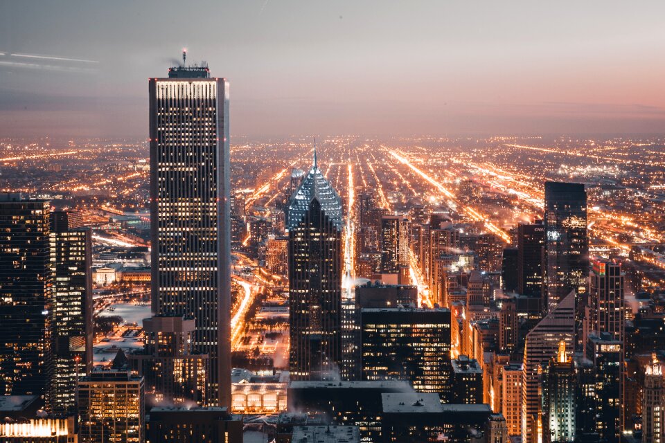 Chicago cityscape night