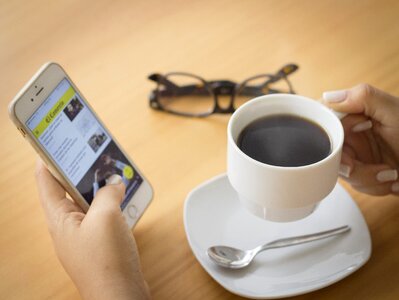 Coffee smartphone photo