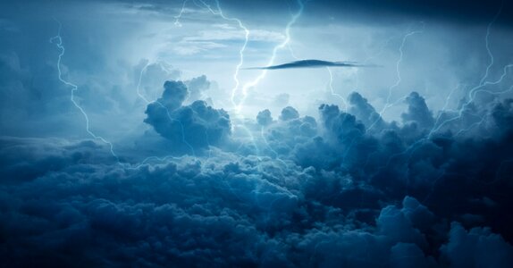 Dark clouds lightning