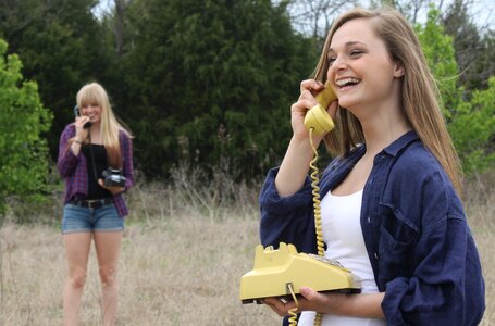 Girls telephone talk photo