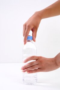 Hands pet bottle water