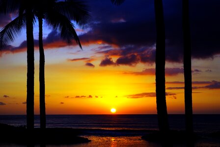 Hawaii sunset sea photo