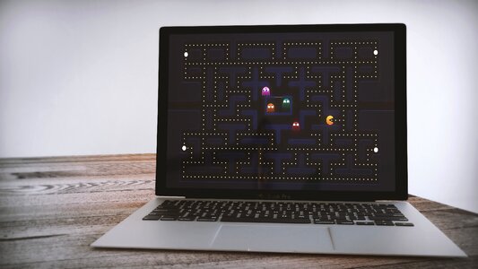 Laptop computer pac man